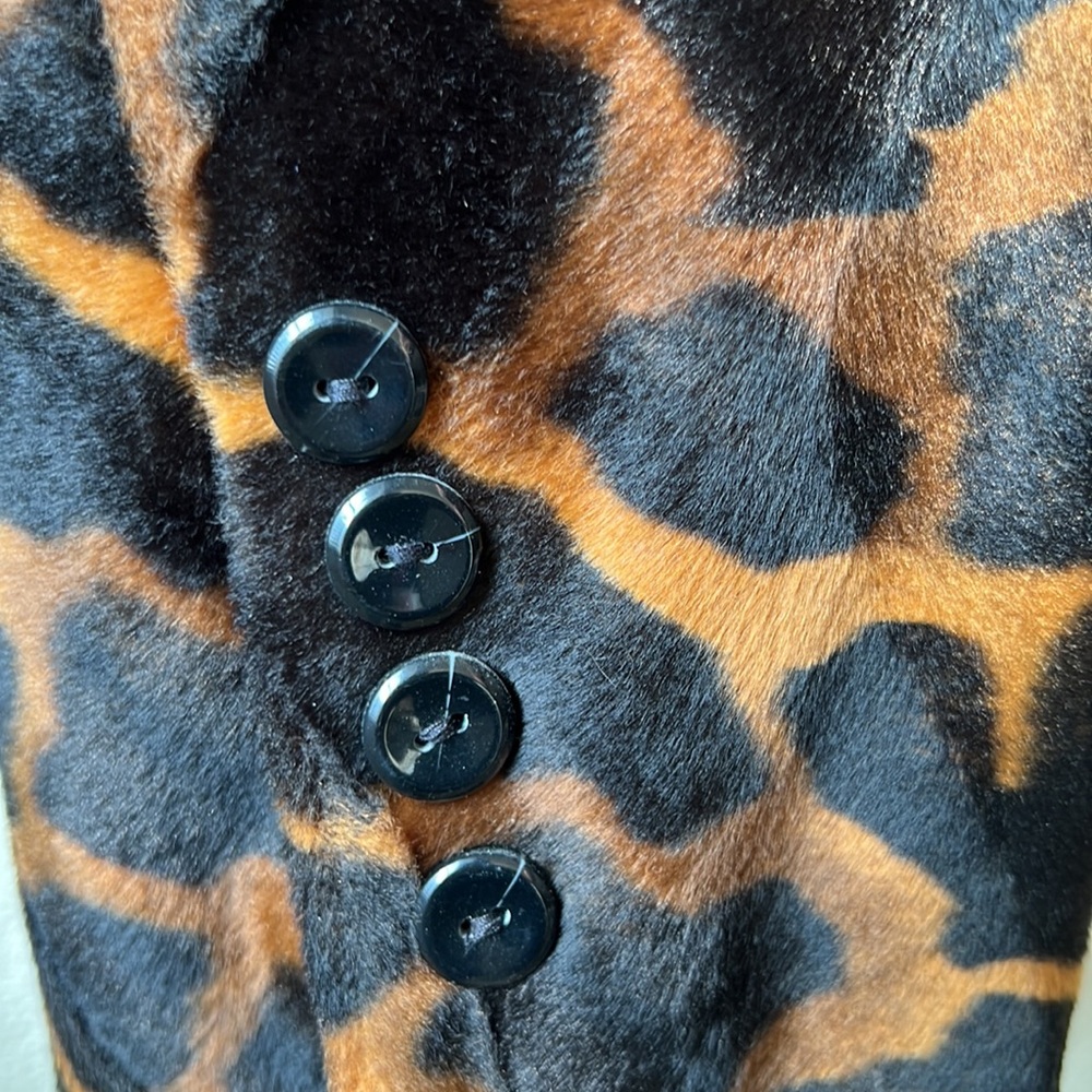 Harvé Benard By Benard Holtzman Leopard Print Faux Fur Jacket Lined 10P - Picture 11 of 13